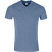 Mens Michigan Melange V-Neck T-Shirt-L-Blue-BU