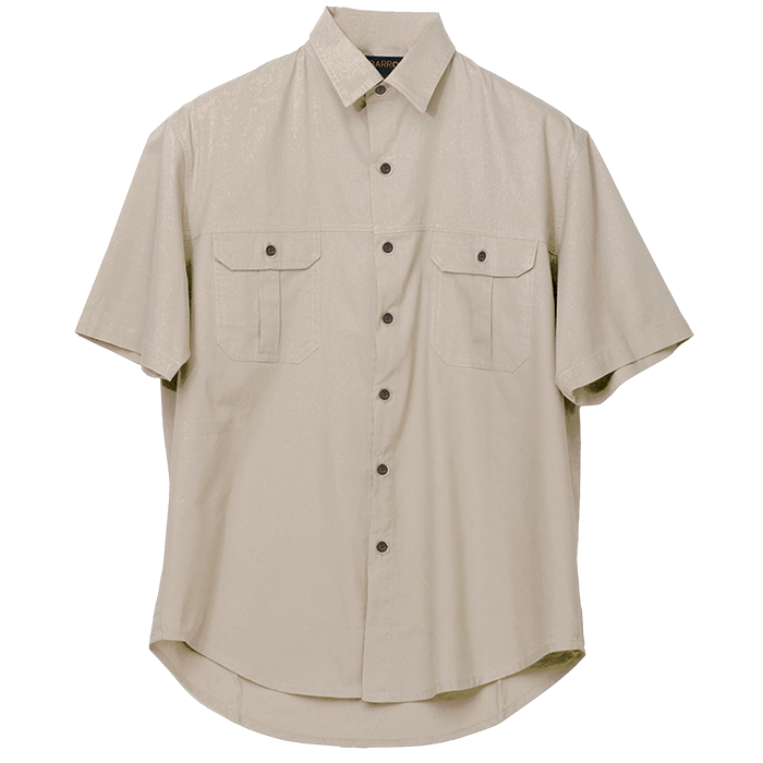Mens Plain Bush Shirt Stone / 2XL / Regular - Shirts-Outdoor
