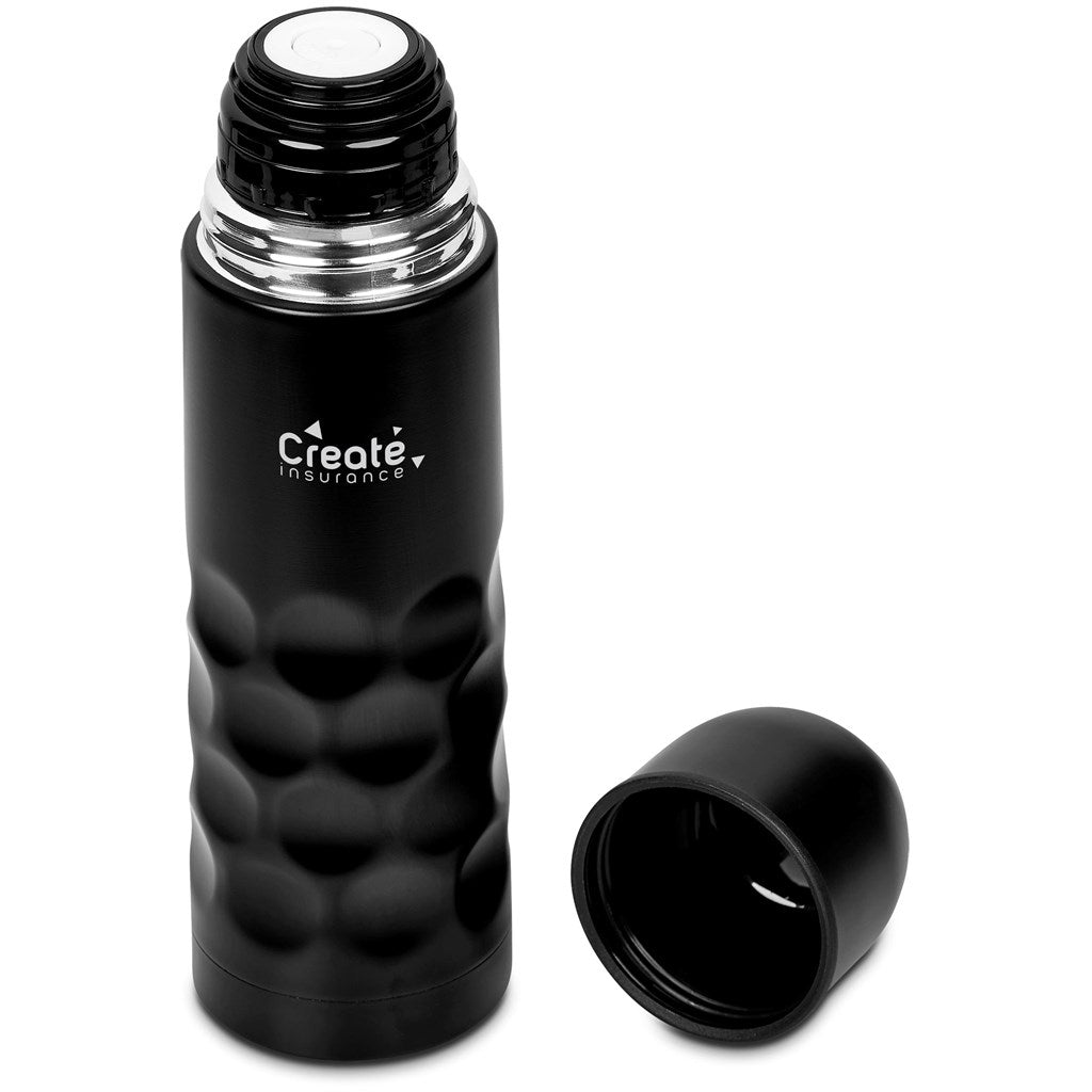 Patterned Stainless Steel Vacuum Flask - 500ml Black / BL - Drinkware