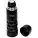 Patterned Stainless Steel Vacuum Flask - 500ml Black / BL - Drinkware
