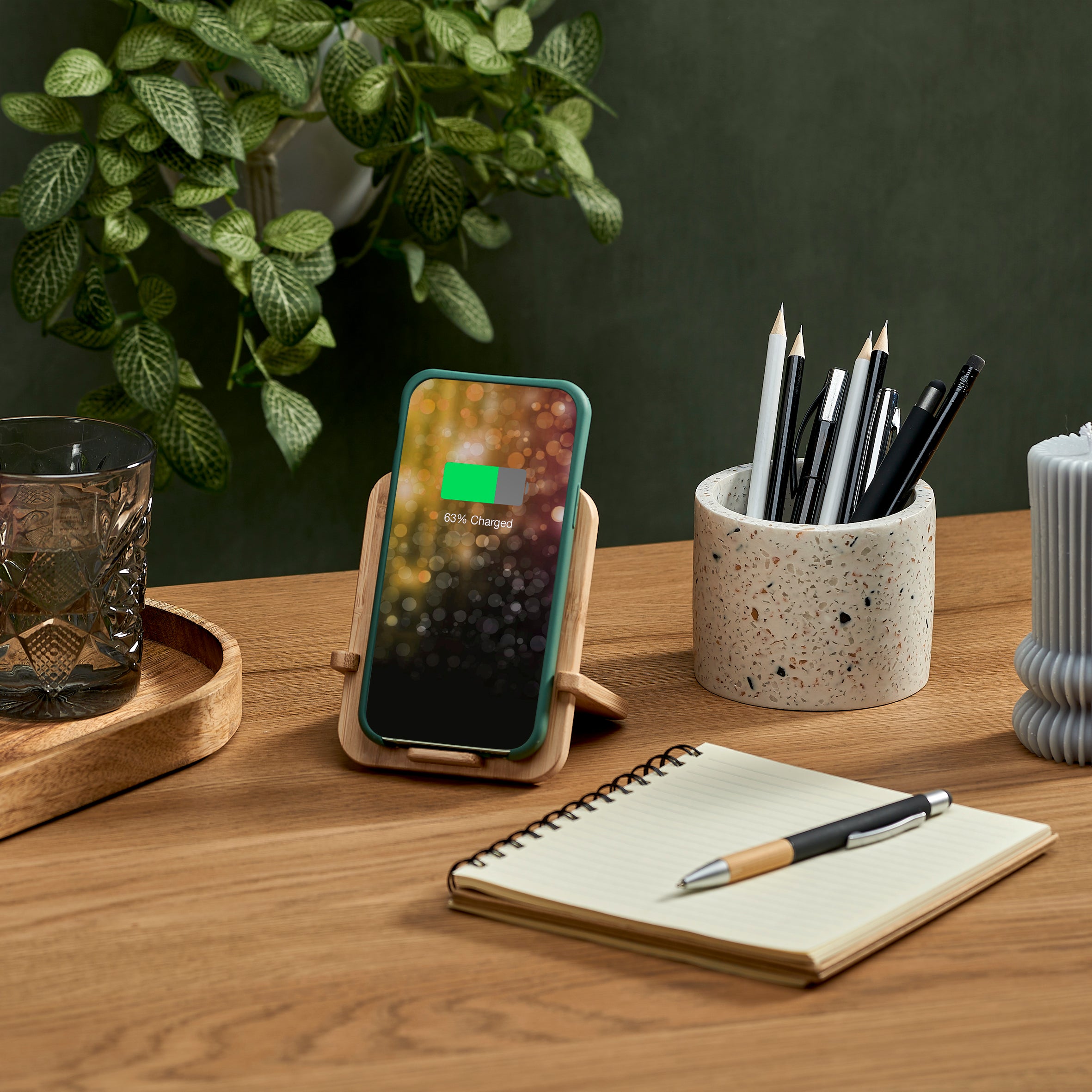 Sustainable Bamboo Wireless Charger Stand