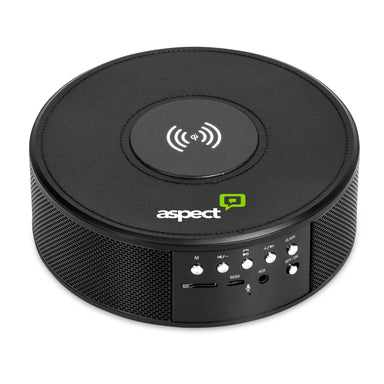 Prime Wireless Charger, Bluetooth Speaker & Clock Radio-Black-BL