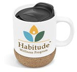 Serendipio Sienna Cork Sublimation Mug-Solid White-SW