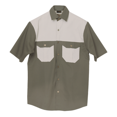 Two Tone Bush Shirt  Military Green/Stone / 2XL / 