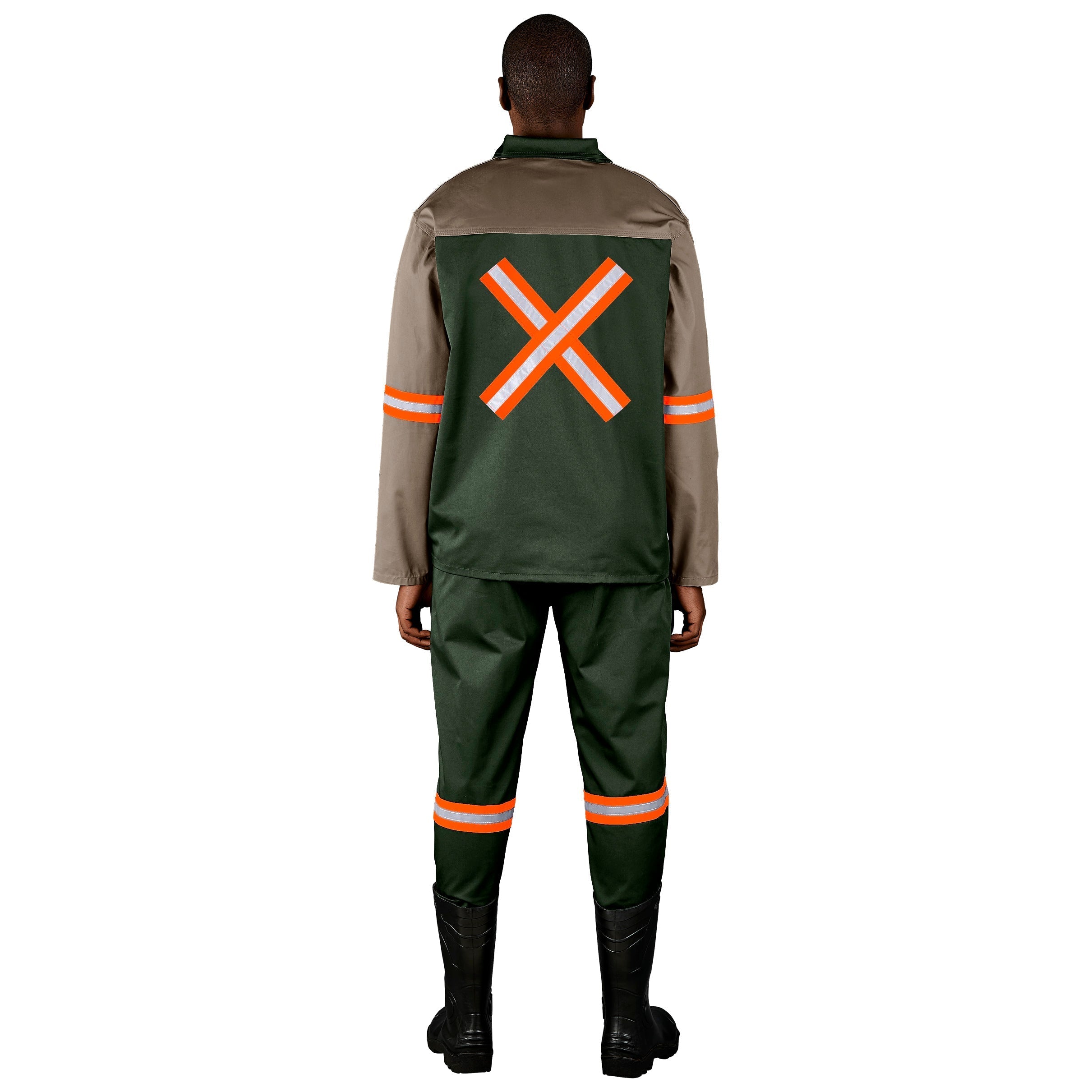 Two-Tone Polycotton Work Jacket - Reflective Arms & Back - 