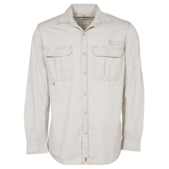 Vented Long Sleeve Work Shirt Stone / S - High Grade Shirts