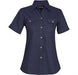 Ladies Short Sleeve Oryx Bush Shirt - Navy