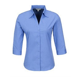 Ladies 3/4 Sleeve Metro Shirt - Black Only-