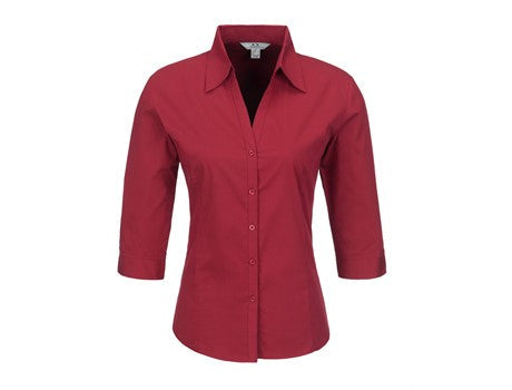 Ladies 3/4 Sleeve Metro Shirt - Black Only-