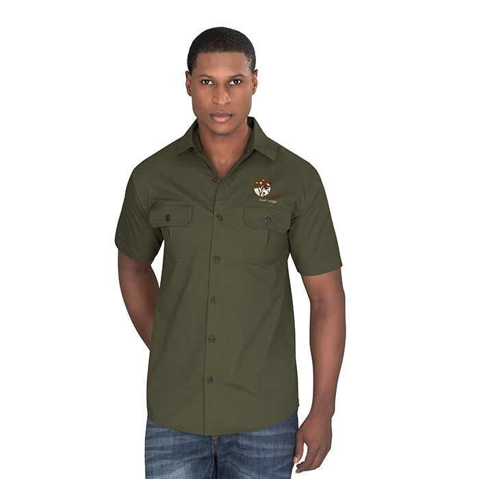Mens Short Sleeve Oryx Bush Shirt - White - Shirts & Tops